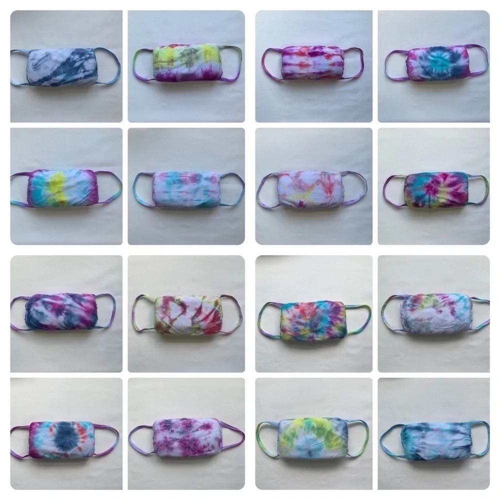 New Homemade Tie-Dye Face Masks - 3 Masks